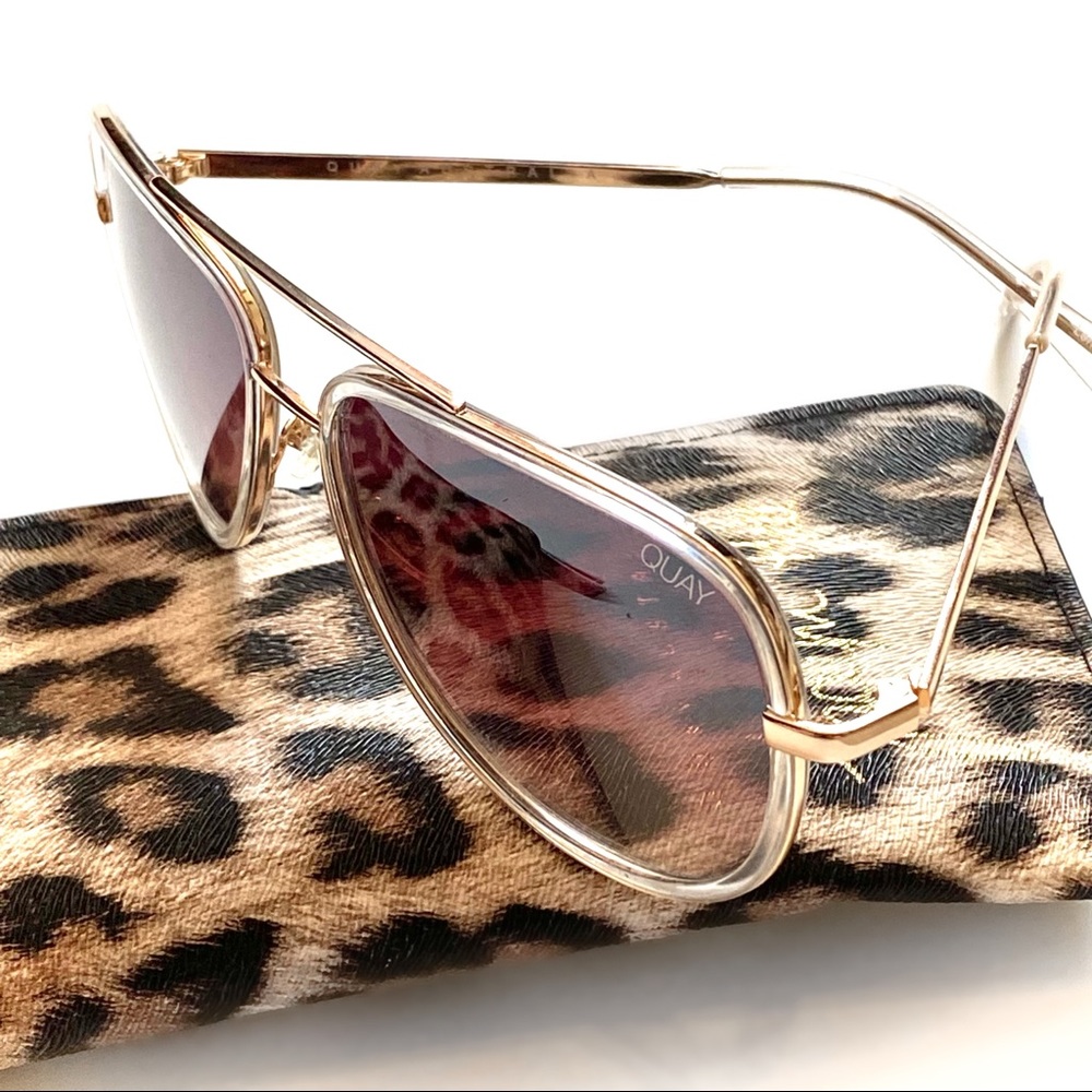 Quay Australia x Jaclyn Hill Gold/ Clear sunglasses